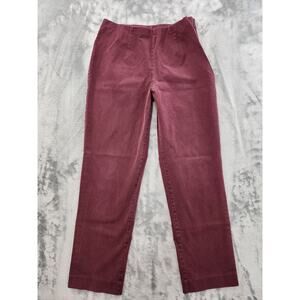 Eddie Bauer Bremerton Fit Mid Rise Slim Straight Stretch Pants Size 12 Red